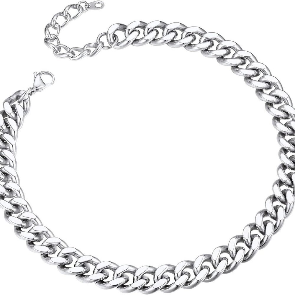 14-30" Mens Sturdy Miami Cuban Chain Necklace, 5/7/9/12MM Width, 316L Stainless